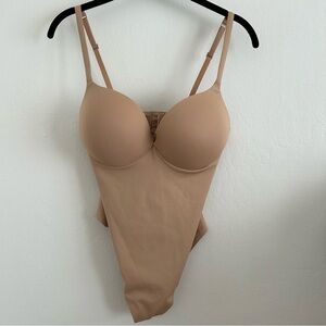 SKIMS Ultimate Push-up Thong Bodysuit in Clay size Medium
